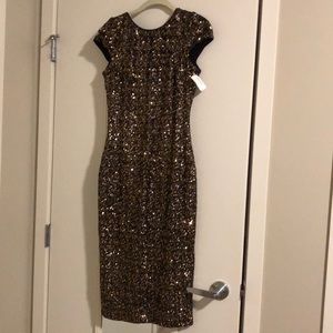 NWT Dress the Population Sequin Midi Dress, Size M